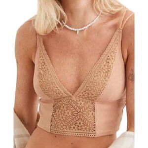 Aerie Superchill Cozy Lace Ribbed Bra Top SMALL D